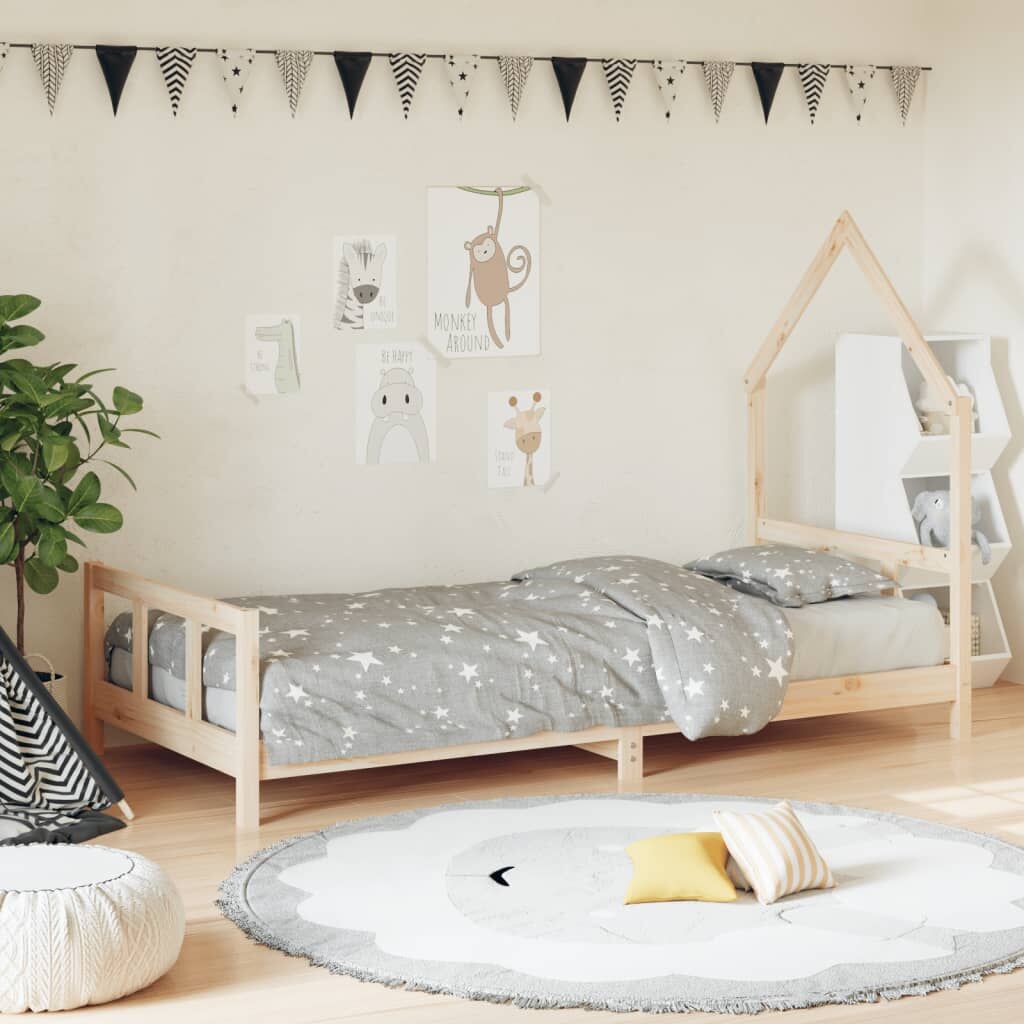 Vidaxl Estructura De Cama Para Niños Madera Maciza De Pino 90x200 Cm_1