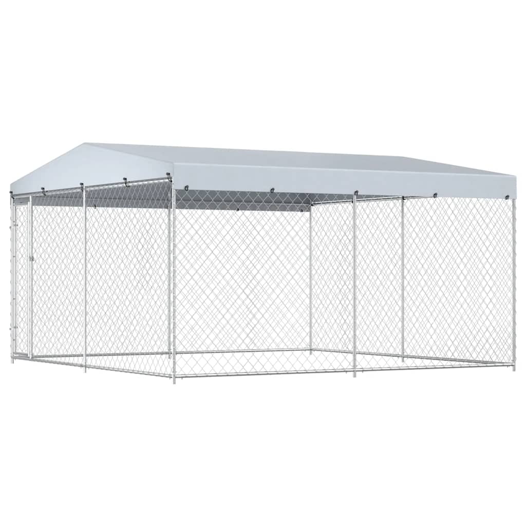 Perrera De Exterior Con Techo 382x382x225 Cm_1