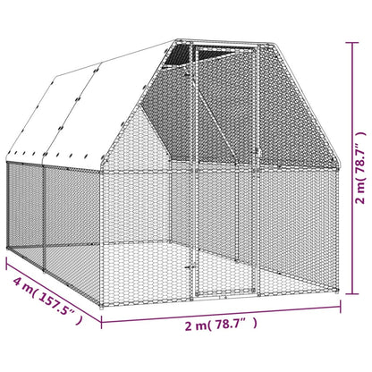Vidaxl Jaula Gallinero De Acero Galvanizado 2x4x2 M_2
