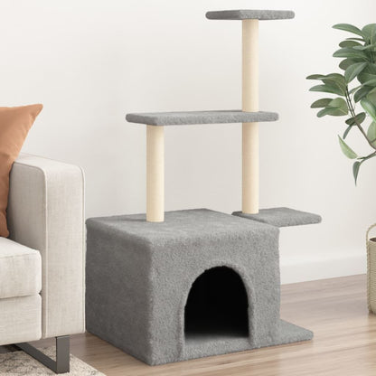 Vidaxl Rascador Para Gatos Con Postes De Sisal Gris Claro 110 Cm_1