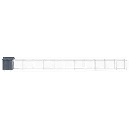 Vidaxl Caseta Perros Con Tejado Acero Galvanizado Gris 117x1221x123 Cm_3