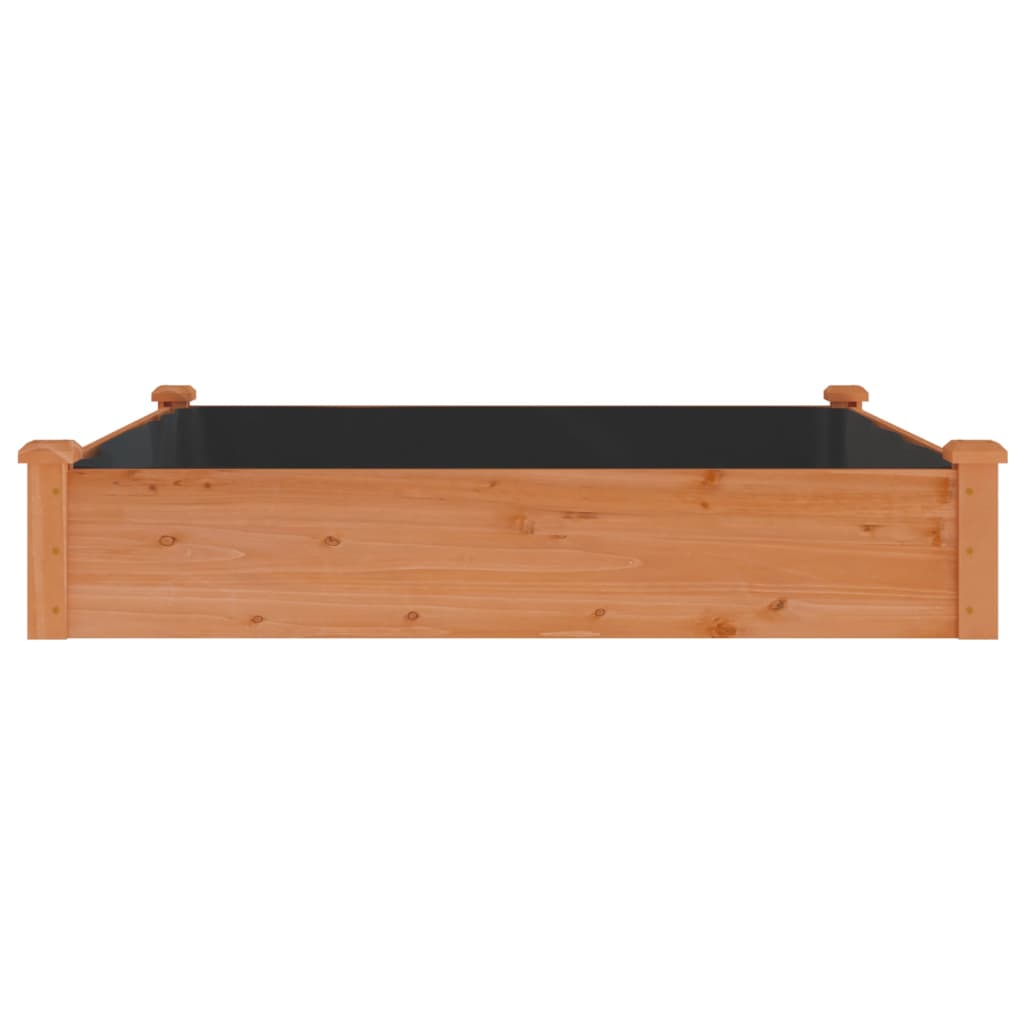 Jardinera Arriate Forro Madera Maciza Abeto Marrón 120x120x25cm_4