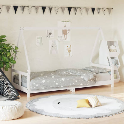 Vidaxl Estructura De Cama Para Niños Madera De Pino Blanco 80x200 Cm_1