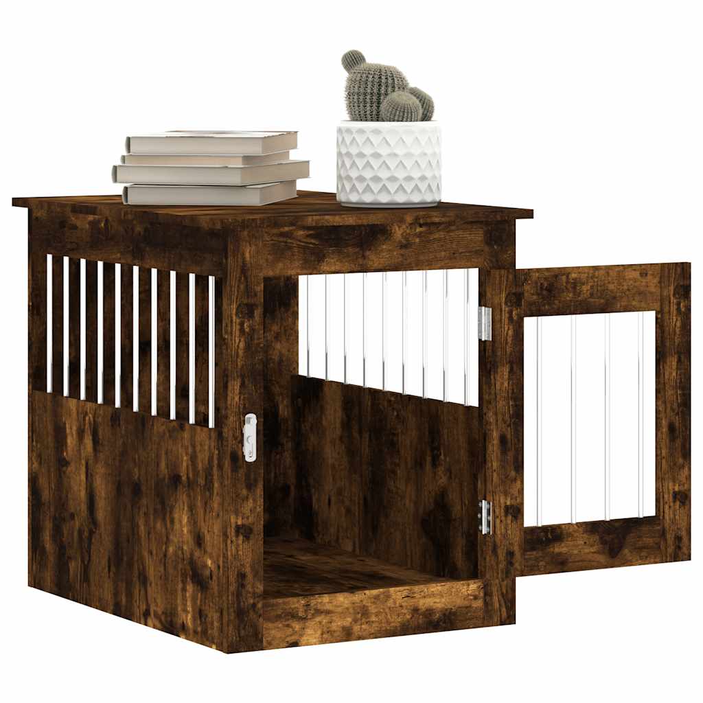 Jaula Para Perros Madera Ingeniería Roble Ahumado 55x75x65 Cm_4