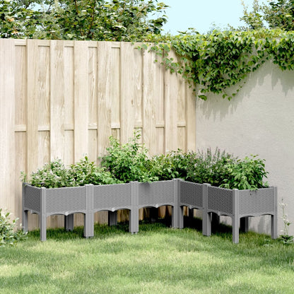 Jardinera Con Patas Pp Gris Claro 160x120x42 Cm_1