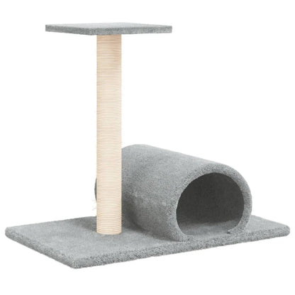 Vidaxl Poste Rascador Para Gatos Con Túnel Gris Claro 60x34,5x50 Cm_0