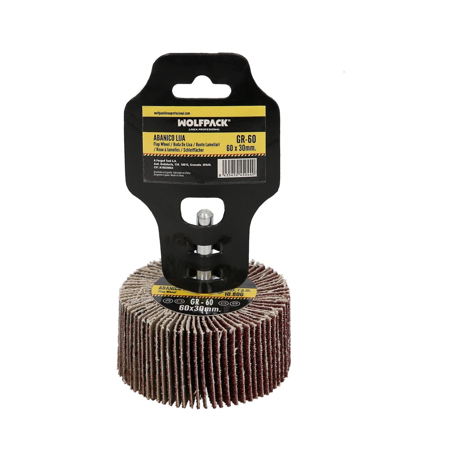 Abanico Lija Grano 60 Medida Ø 60 X 30 Mm. Disco Abrasivo Laminas, Ruedas Mil Hojas, Ruedas Abrasivas,lijado,desbaste,pulir_2