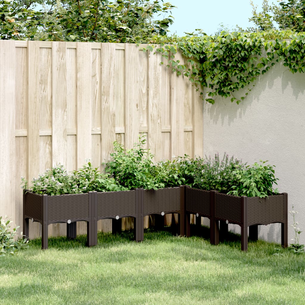 Jardinera Con Patas Pp Marrón 160x120x42 Cm_1
