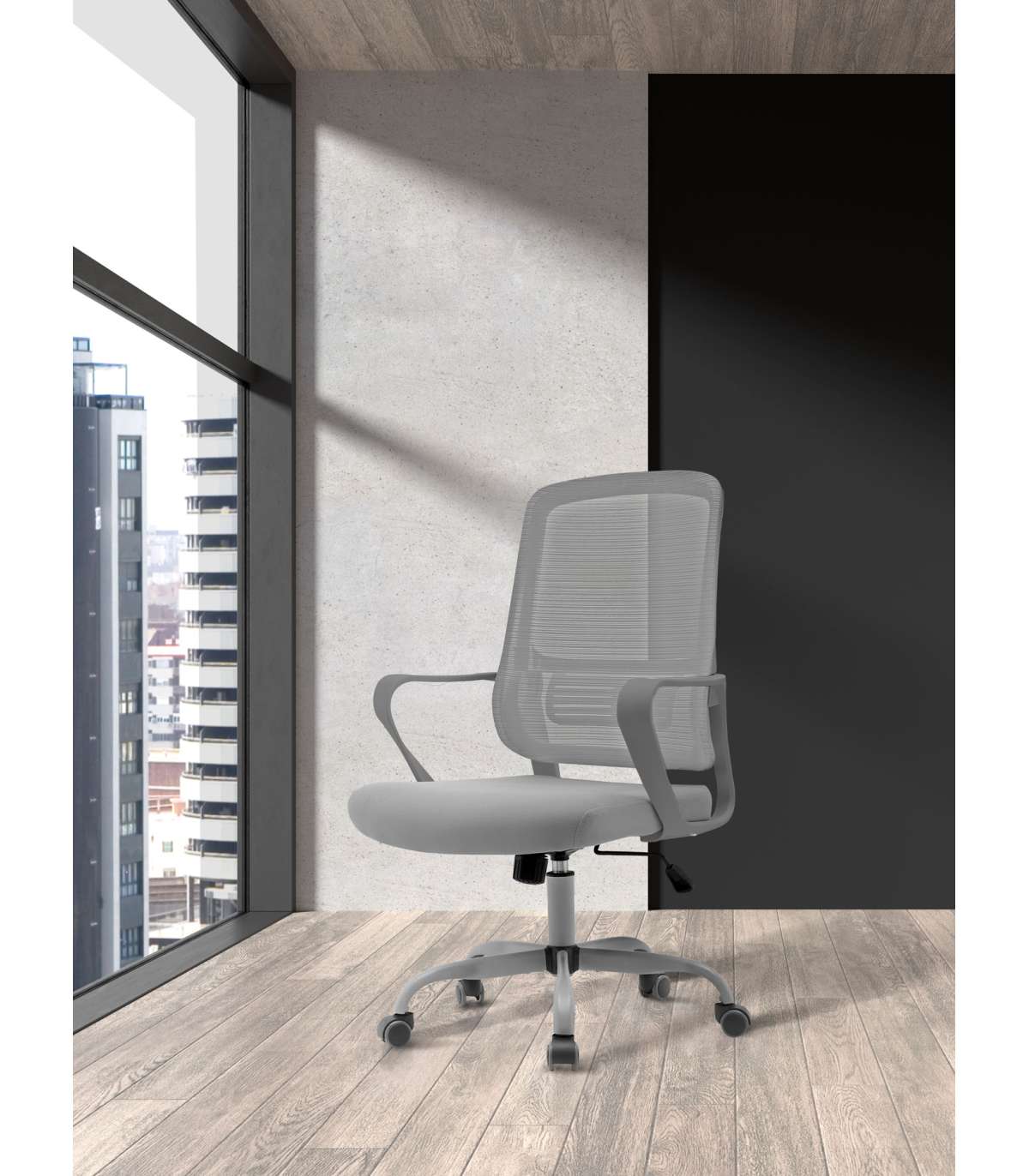 Silla Despacho Giratoria Elevable Acabado Gris, 59m(ancho) 99/109cm(altura) 56cm(fondo)_1