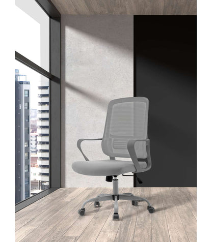 Silla Despacho Giratoria Elevable Acabado Gris, 59m(ancho) 99/109cm(altura) 56cm(fondo)_5