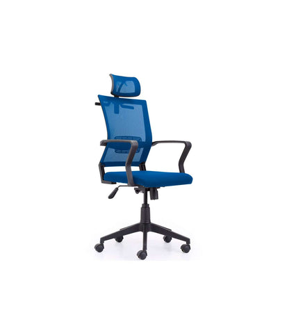 Sillón Giratorio Modelo Winner Acabado Azul, 117/127cm(alto) 64cm(ancho) 64cm(largo)_0