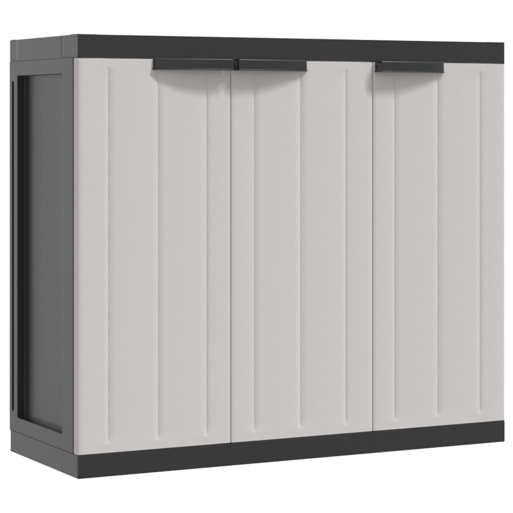 Armario De Almacenaje Exterior Pp Gris Y Negro 97x37x85 Cm_1