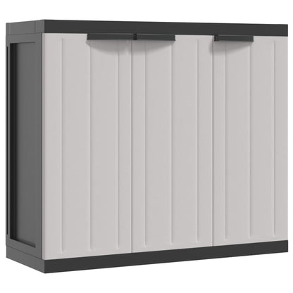 Armario De Almacenaje Exterior Pp Gris Y Negro 97x37x85 Cm_1