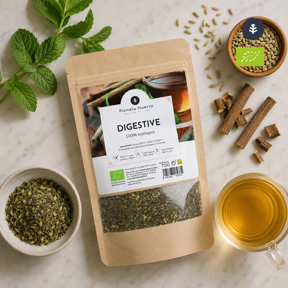Infusão digestiva ECO Funcho, hortelã e alcaçuz Planeta Huerto 70g