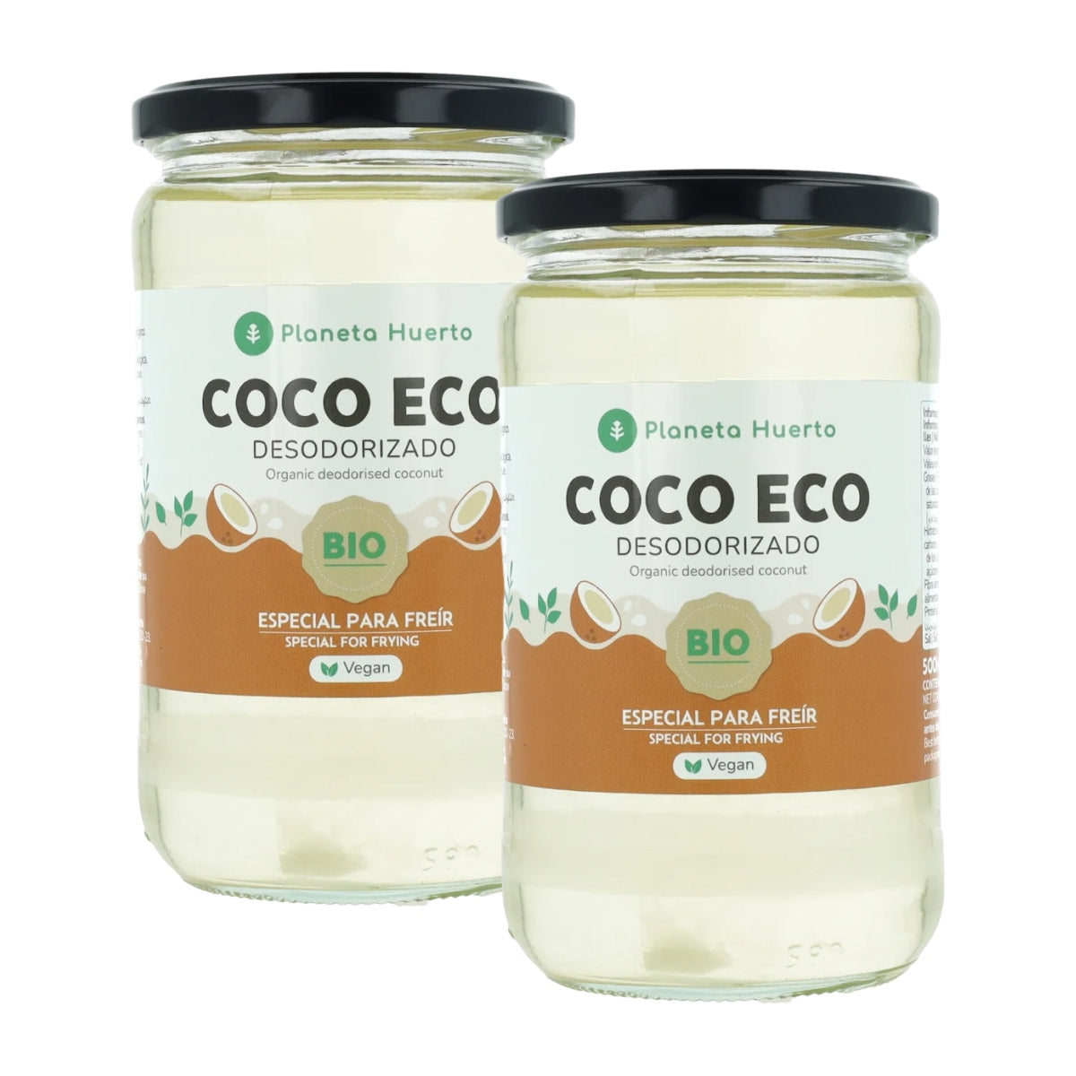 Pack de 2 Óleos de Coco Desodorizados Planeta Huerto ECO 500 ml