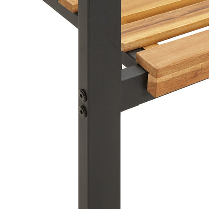 Juego De Comedor De Jardín 9 Pzas Madera Maciza Acacia Y Metal / Vetonek_5