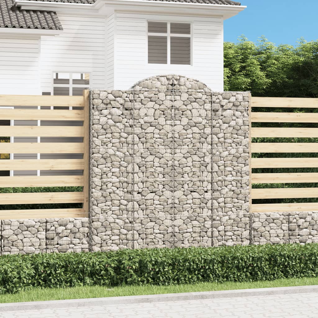 Cestas De Gaviones 15 Uds Forma De Arco Hierro 200x50x220/240cm_1