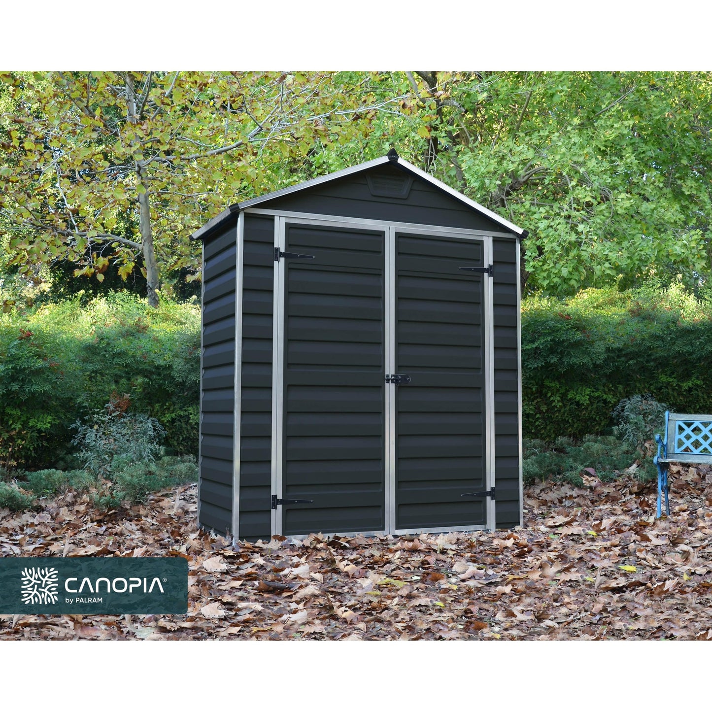Telheiro de jardim com claraboia 90x185x217 cm cinzento escuro 