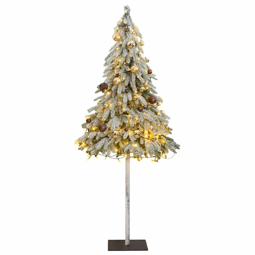 Vidaxl Árbol De Navidad Artificial Con 150 Leds Bolas Y Nieve 150 Cm_0
