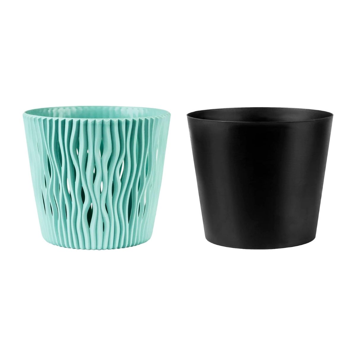 Vaso Duna com inserção turquesa D 19 x 17