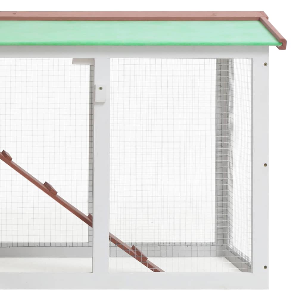 Jaula De Animales Grande Madera Marrón Y Blanco 145x45x84 Cm_4