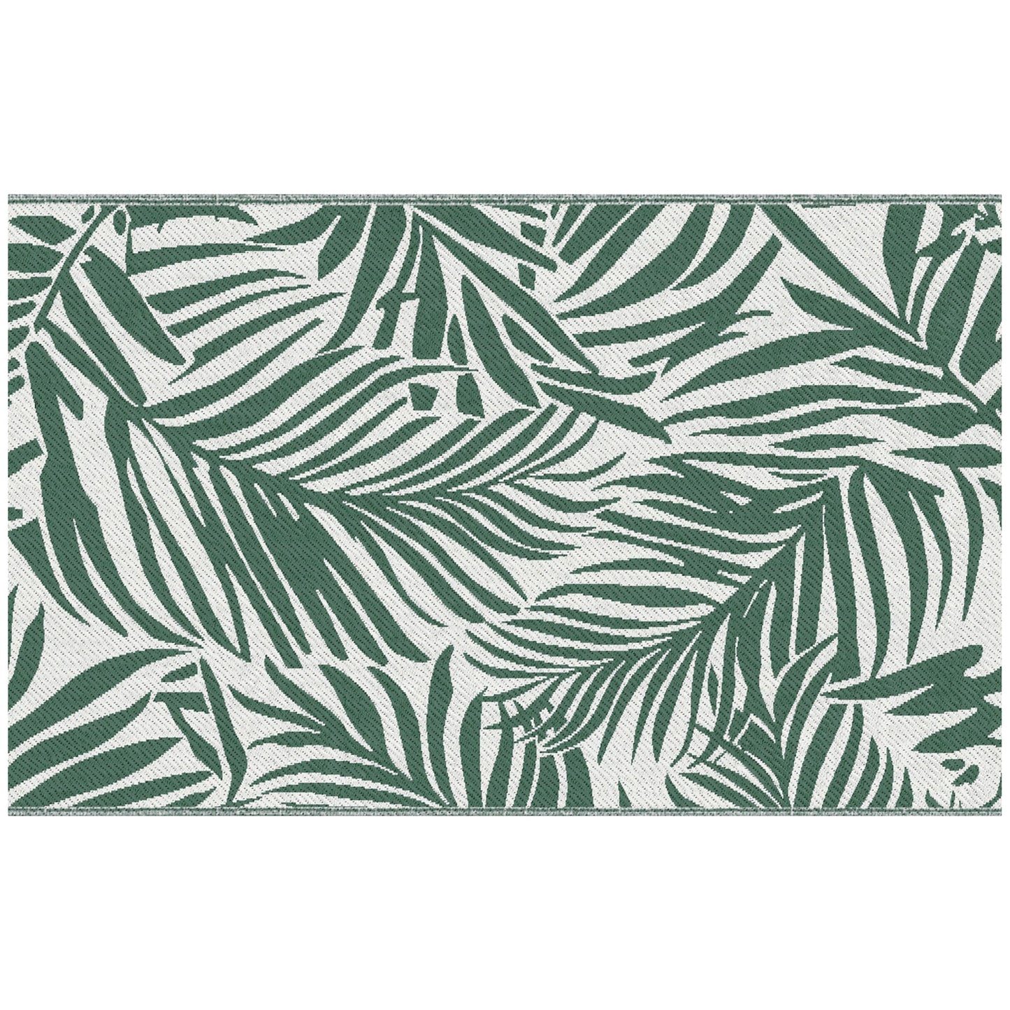 Outsunny Alfombra De Exterior 152x243 Cm Con Patrón De Hojas Verde Oscuro_4