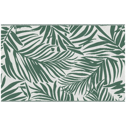 Outsunny Alfombra De Exterior 152x243 Cm Con Patrón De Hojas Verde Oscuro_4