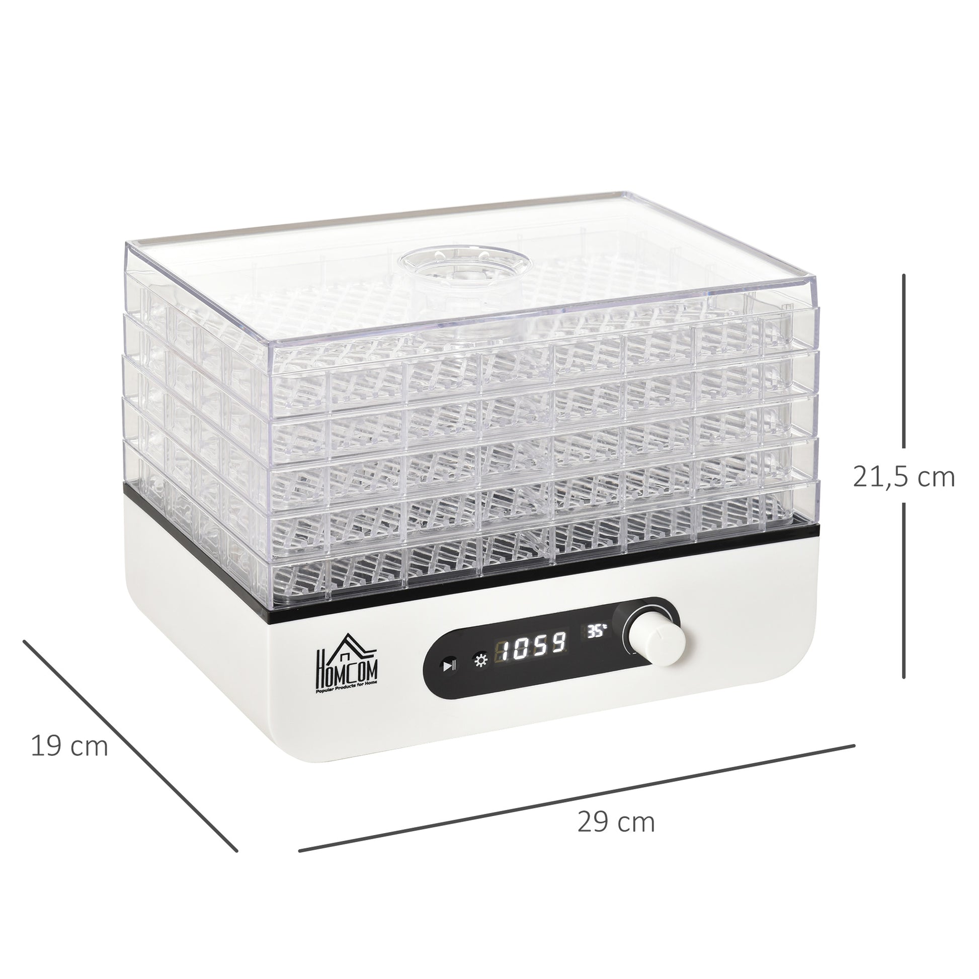 Homcom Deshidratador De Alimentos 400w Con Temperatura Ajustable_2
