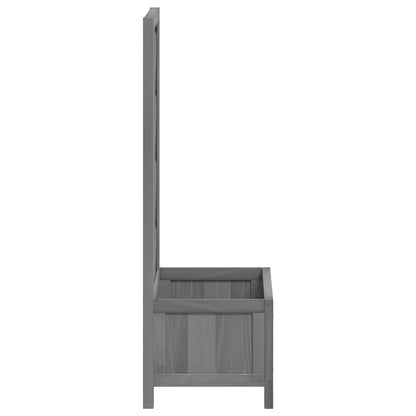Jardinera Con Enrejado Gris 40x30x90 Cm Madera Maciza De Abeto_4