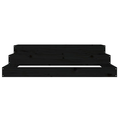 Jardinera Madera Maciza De Pino Negro 107x107x27 Cm_3