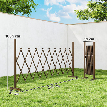 Outsunny Valla De Jardín Exterior Extensible De Aleación De Aluminio Café Oscuro_2