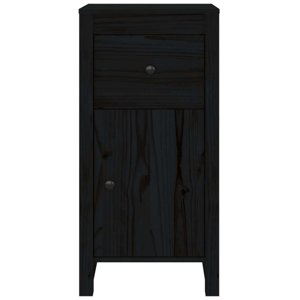 Aparador De Madera Maciza De Pino Negro 40x35x80 Cm / Vetonek_0