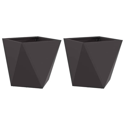Jardinera 2 Uds. Negro 50 X 50 X 50 Cm Acero_0