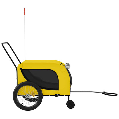 Remolque Bicicleta Mascotas Hierro Tela Oxford Amarillo Negro_4