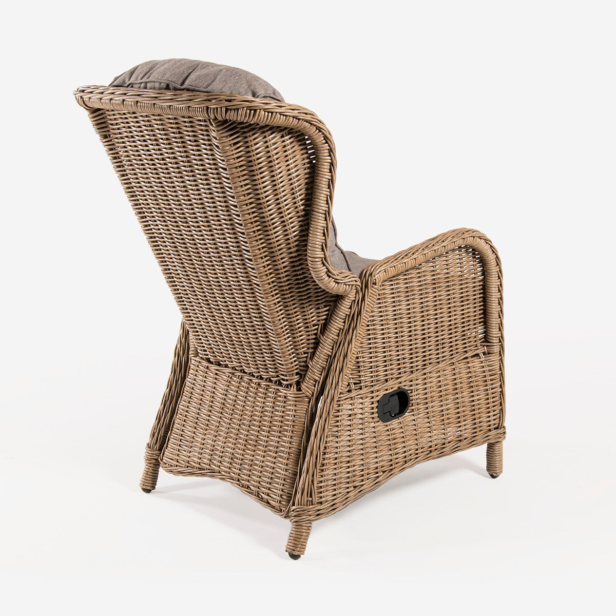 Sillón Reclinable Para Jardín, Aluminio Y Rattán Sintético Redondo, Natural, Tamaño:64x80x105 Cm_3