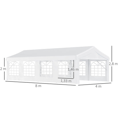 Outsunny Carpa 8x4x2,8m Acero Galvanizado Pabellón Carpas Boda Gazebo Cenador_2