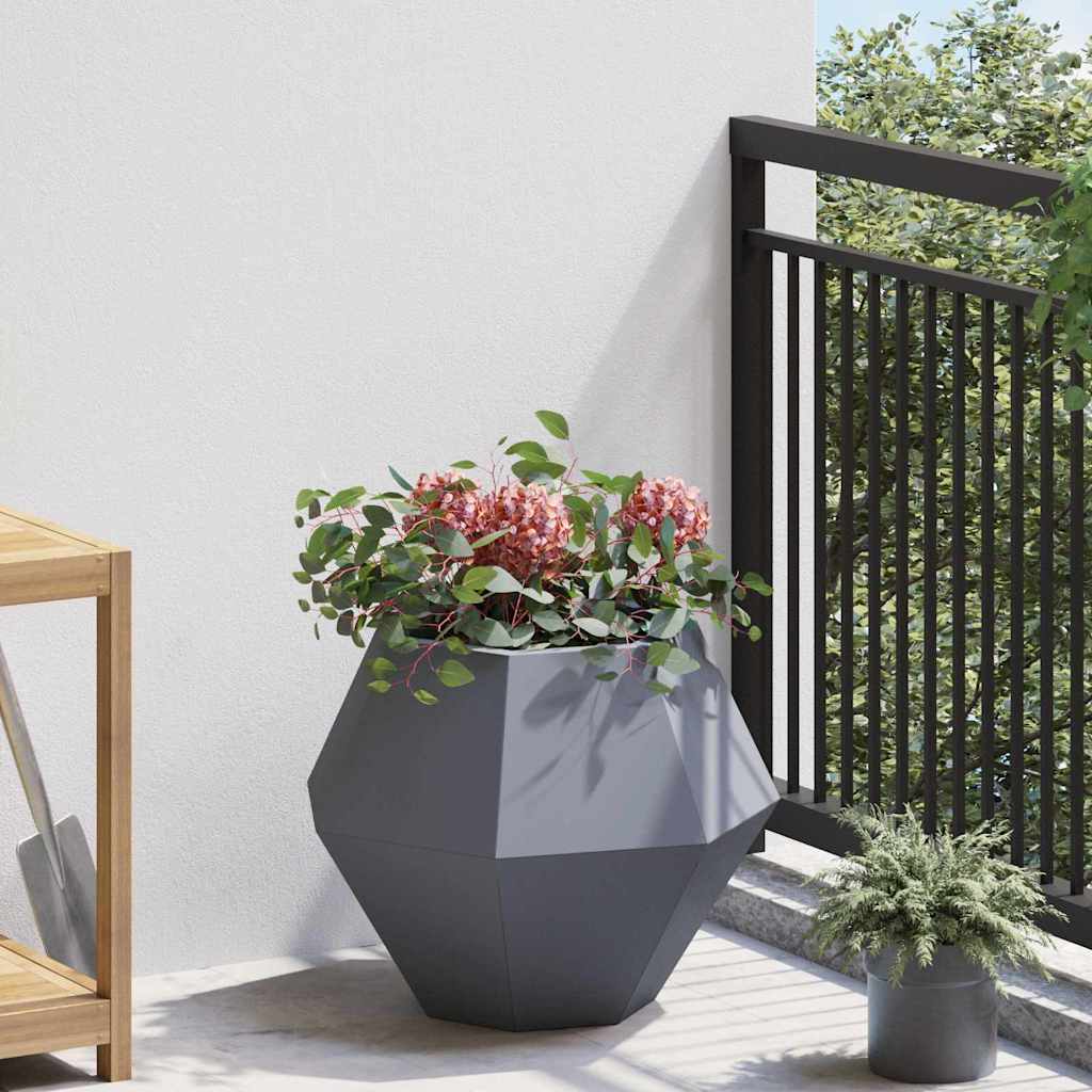 Jardinera 2 Pcs Antracita 50 X 50 X 40 Cm Acero_3