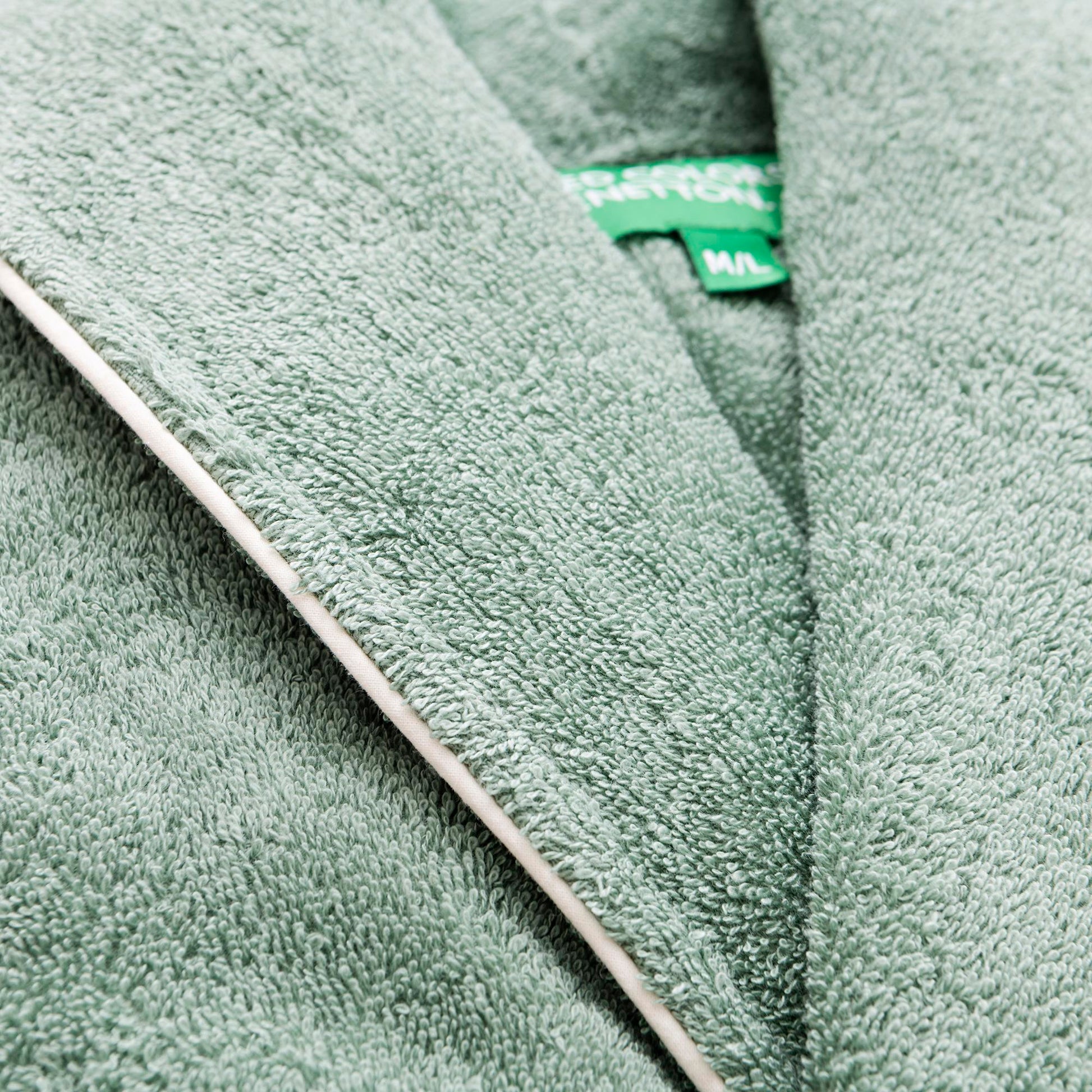 Albornoz L/xl 420gsm 100% Algodon C/ Logo Bordado Verde Core Benetton_4