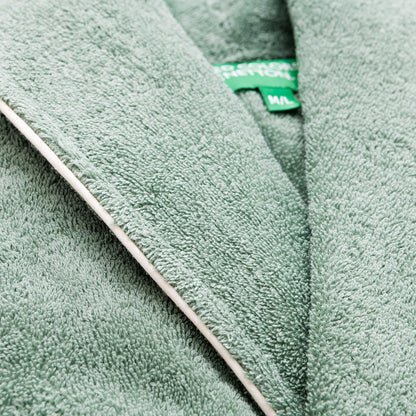 Albornoz L/xl 420gsm 100% Algodon C/ Logo Bordado Verde Core Benetton_4