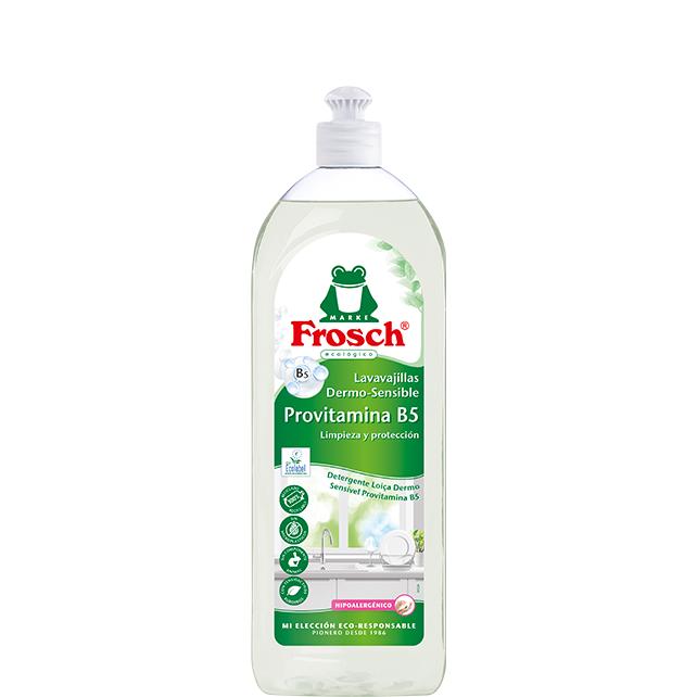 Embalagem de 2 detergentes hipoalergénicos para máquina de lavar louça Frosch de 750 ml