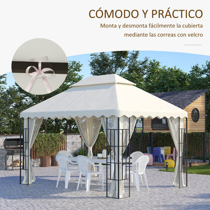 Outsunny Toldo De Repuesto Para Carpa 4x3 M Con Techo De Doble Ventilación_5