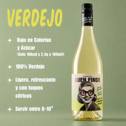 Vino Sin Alcohol 0,0% | Pack 6 Botellas X 750 Ml 2x Blanco Verdejo + 2x Rosado Tempranillo + 2x Tinto Tempranillo_3