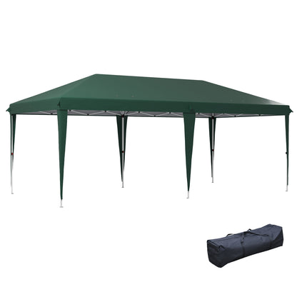 Outsunny Carpa Plegable 6x3 M Con Altura Ajustable En 3 Niveles Verde_0
