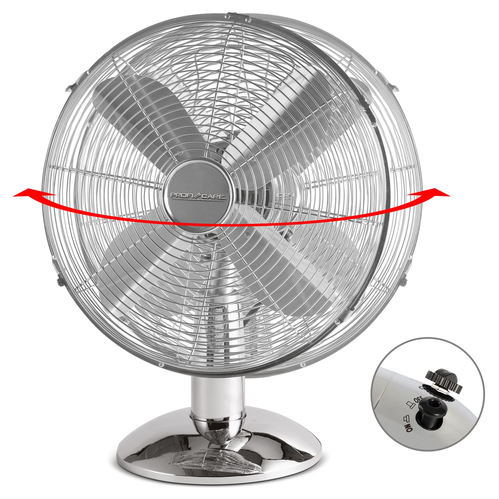 Ventilador De Mesa, Silencioso, Retro, Diámetro Exterior 30 Cm, 3 Velocidades, Oscilante, Proficare Vl 3063m_2