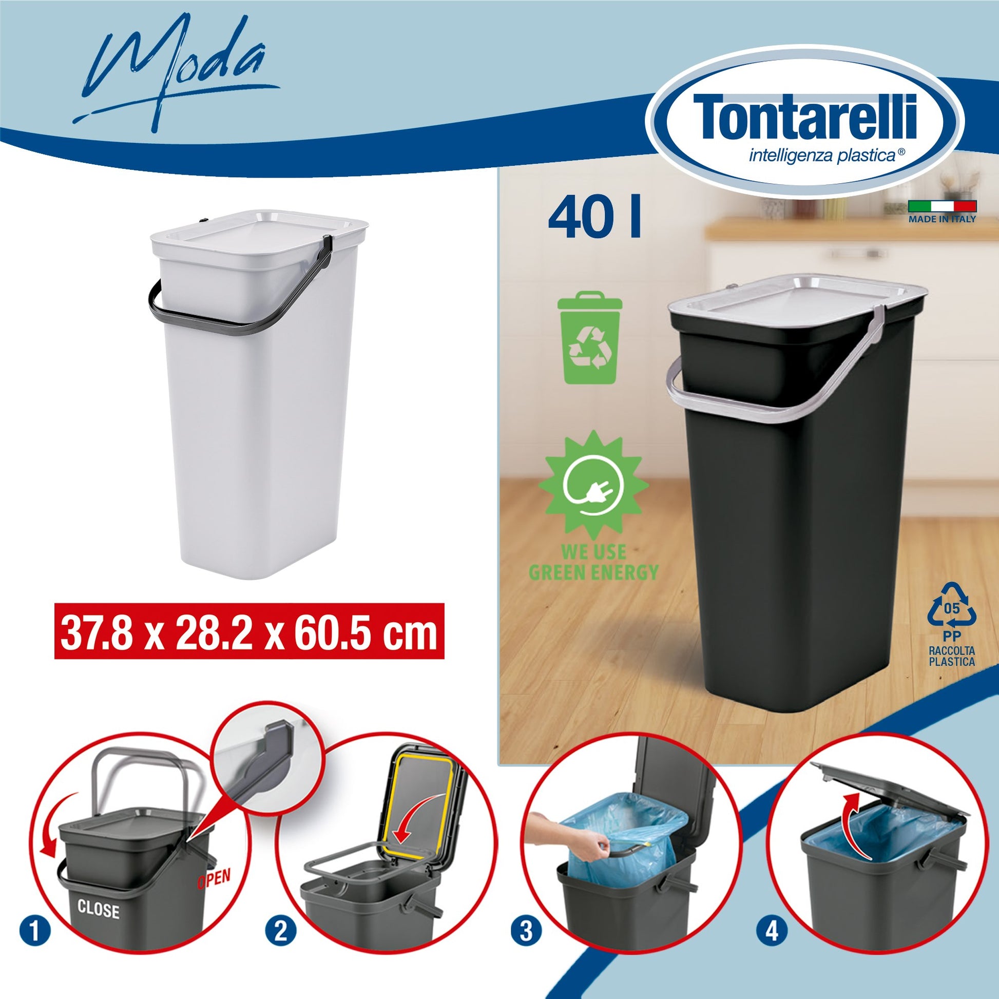 Papelera moda Con Asa 40l Blanco_1