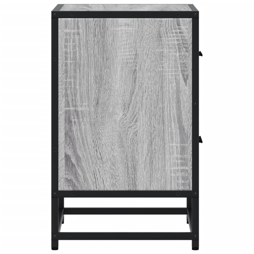 Mesita De Noche Madera De Ingeniería Gris Sonoma 40x31x50 Cm_4