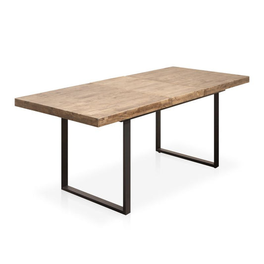 Mesa De Comedor Extensible Natural Madera, Roble, 180 X 76 X 80_0