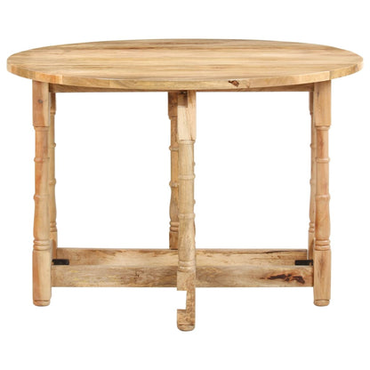 Mesa De Comedor Redonda De Madera Maciza De Mango 110x76 Cm_0