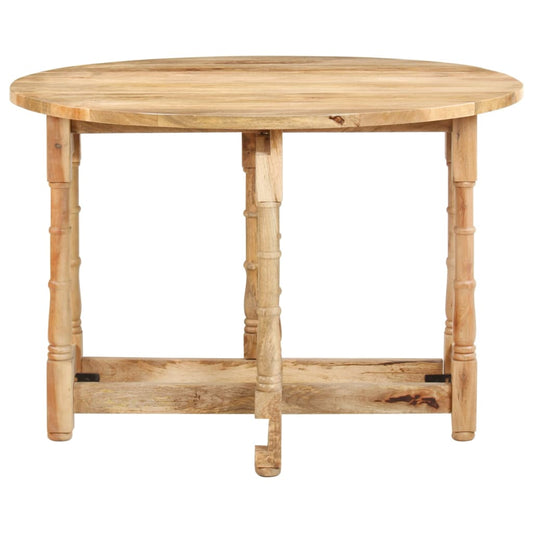 Mesa De Comedor Redonda De Madera Maciza De Mango 110x76 Cm_0
