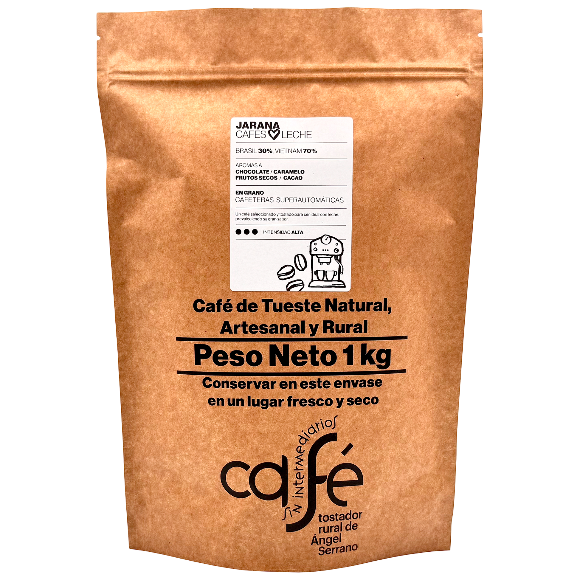 Cafe Sin Intermediarios Café Vietnam Jarana En Grano Para Superautomática 1 Kg_0